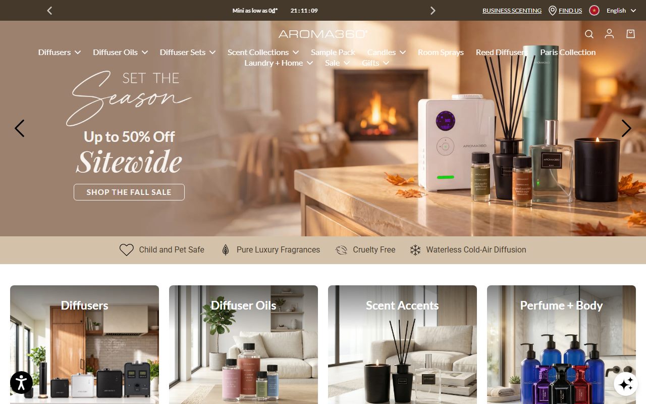 Aroma360 - Mini Pro subscription terms and diffuser catalog, captured October 9, 2026. Figures change; the live page is the source of truth.